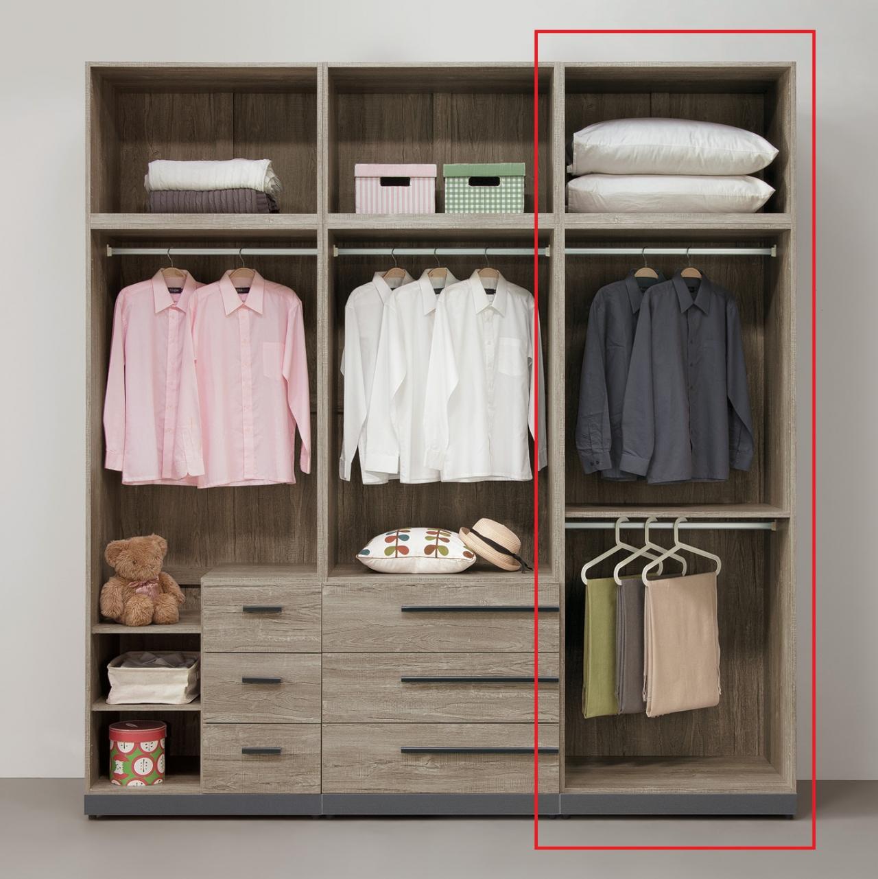 布拉格2.7尺雙吊高衣櫥